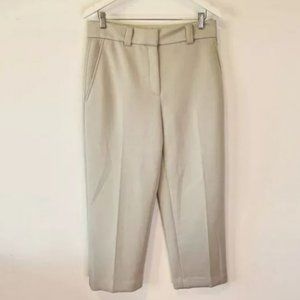 Judith & Charles Beige Thick Ponte Knit Ankle Trouser Pants